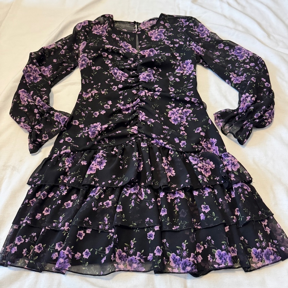 Zara Small Drape Floral Mini Dress ~ Y2K 90’s‎ Cottagecore Fairy Whimsical